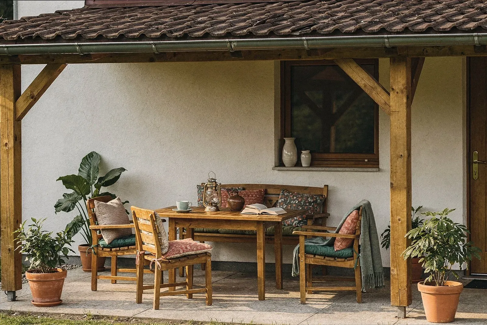 Terrassenüberdachung aus Holz in Gelsenkirchen