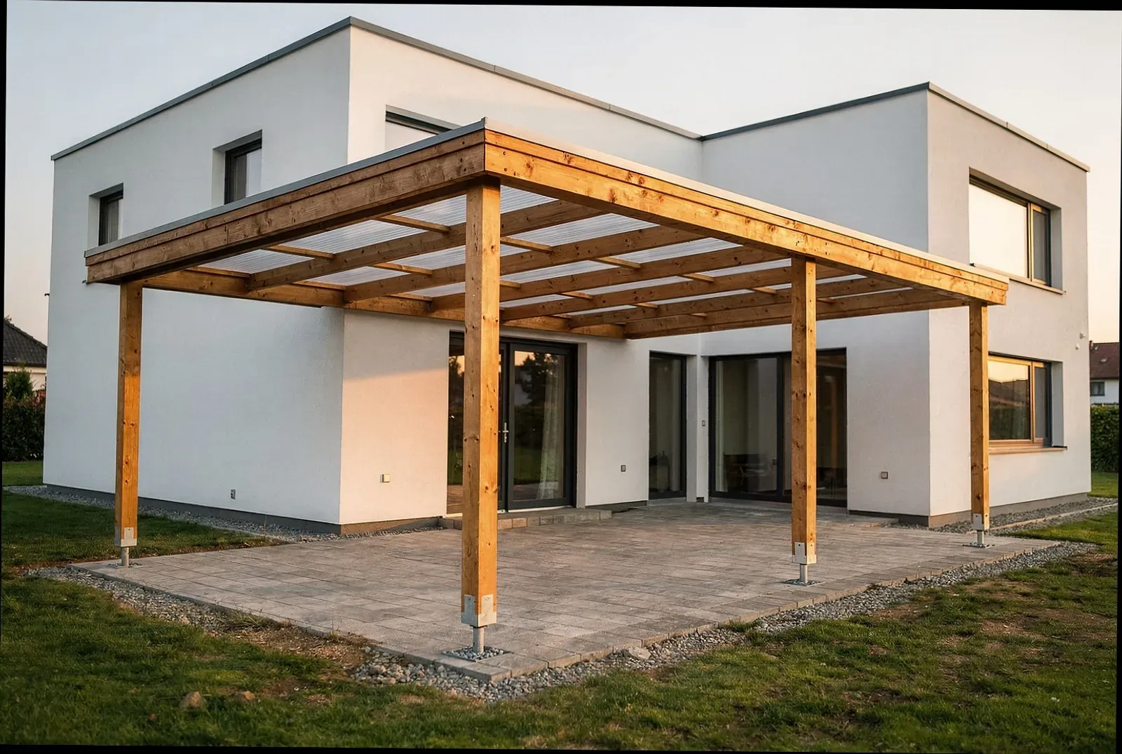 Fertiggestellte Glas-Terrassenüberdachung in Gelsenkirchen
